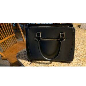 Women Leather Handbag Top Handle Satchel Shoulder Crossbody Purses - Black